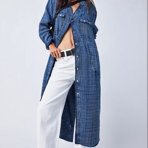 Free People Blue Denim Maxi Dress